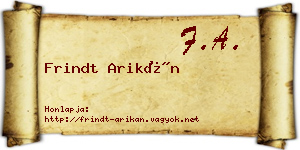 Frindt Arikán névjegykártya